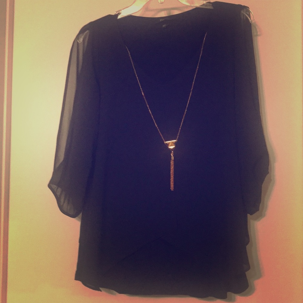 Black sheer top with open shoulders!!!
